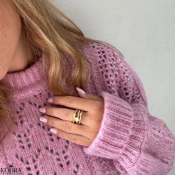 "Madalina" 18 carat gold plated 3-in-1 ring with stones