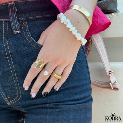 "Joy" guld hjerte ring med smuk zirkonia sten