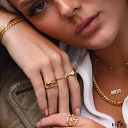 "Boa" slangeformet ring i guld