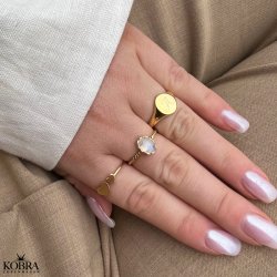 "Barcelona" 18 karat forgyldt signet / cocktail ring med personlig gravering