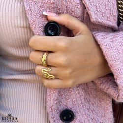 "Jagger" organisk chunky guld ring