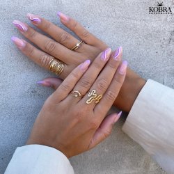 "Alexis" gilded ring with white stones