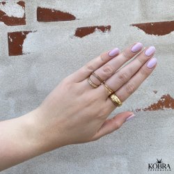 "Dani" forgyldt ring med kde og lille sten