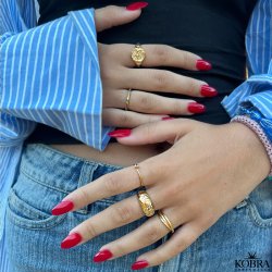 "Envy" Chunky guld ring i organisk design