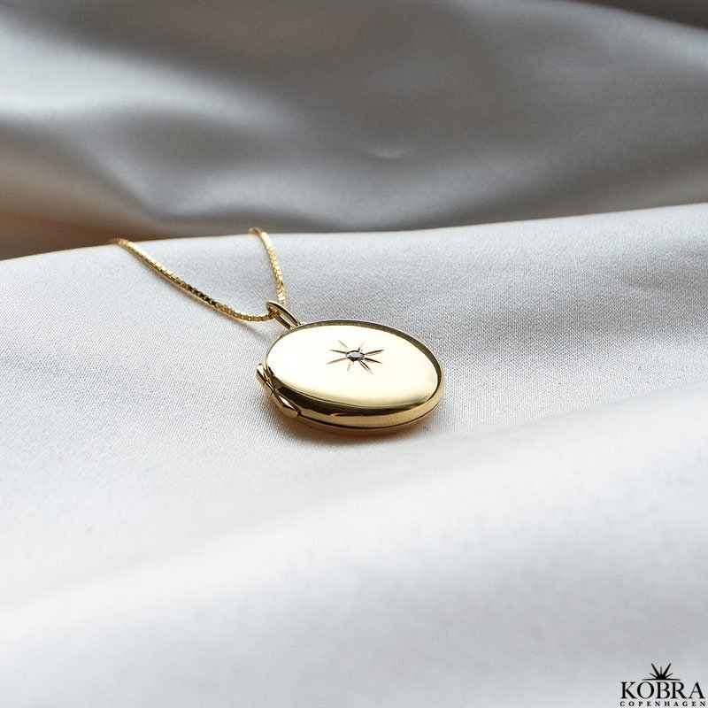 "Rocket" 18 karat forgyldt rund medaljon med din gravering