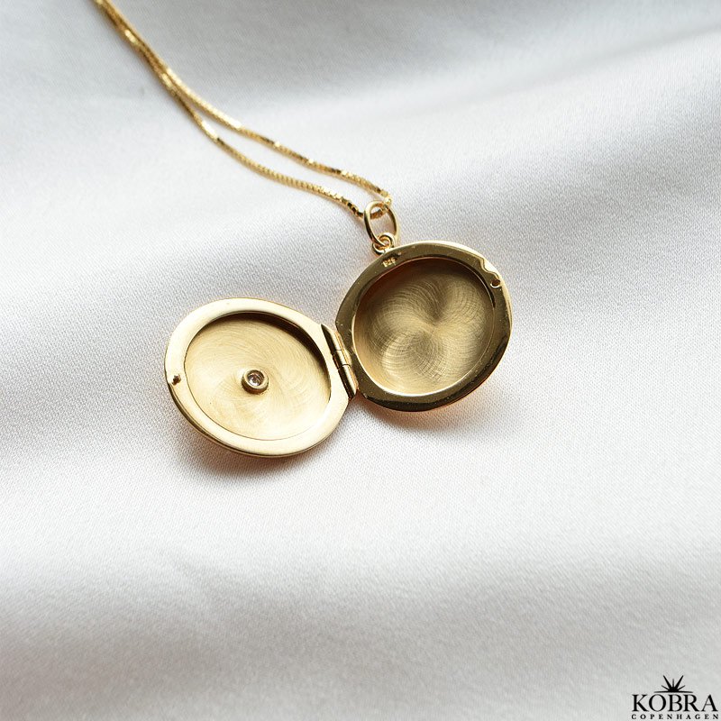 "Rocket" 18 karat forgyldt rund medaljon med din gravering