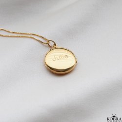 "Rocket" 18 karat forgyldt rund medaljon med din gravering