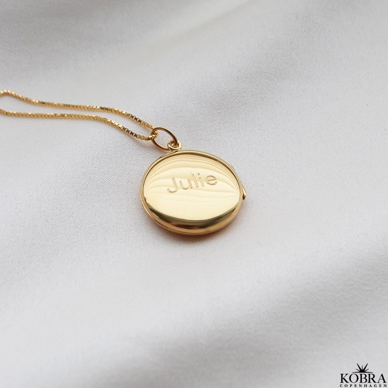 "Rocket" 18 karat forgyldt rund medaljon med din gravering