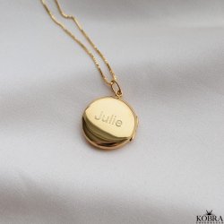 "Rocket" 18 karat forgyldt rund medaljon med din gravering