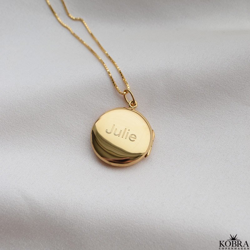 "Rocket" 18 karat forgyldt rund medaljon med din gravering