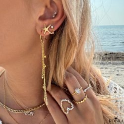 "Sky Light" gold earrings with stones