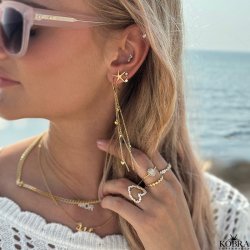 "Sky Light" gold earrings with stones