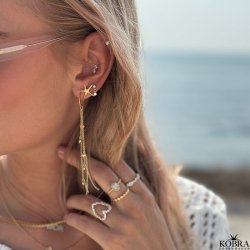 "Sky Light" gold earrings with stones