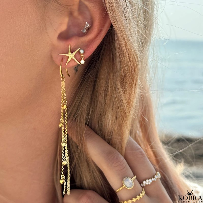 "Sky Light" gold earrings with stones