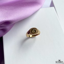 "Boston" 18 karat forgyldt ring med indgravering