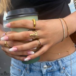 "Nagini" 18 carat gold plated snake ring