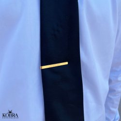 18 carat gold plated tie pin with personal engraving