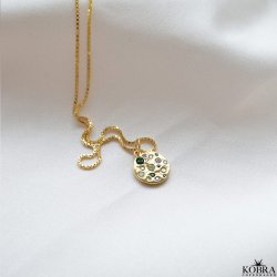 "Amalfi" guldhalskde  rundt vedhng i 18k forgyldt slv