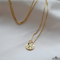 "Amalfi" guldhalskde  rundt vedhng i 18k forgyldt slv