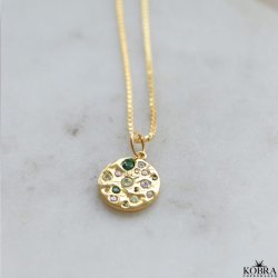 "Amalfi" guldhalskde  rundt vedhng i 18k forgyldt slv