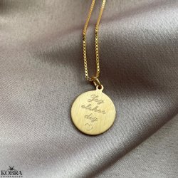 "Story" rund guld halskæde med din personlige gravering