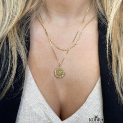 "Story" rund guld halskæde med din personlige gravering