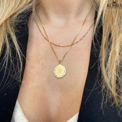 "Story" rund guld halskæde med din personlige gravering