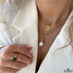 "Hattie" 18 karat forgyldt hammerslet 3i1 ring