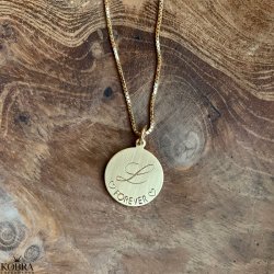 "Story" rund guld halskæde med din personlige gravering