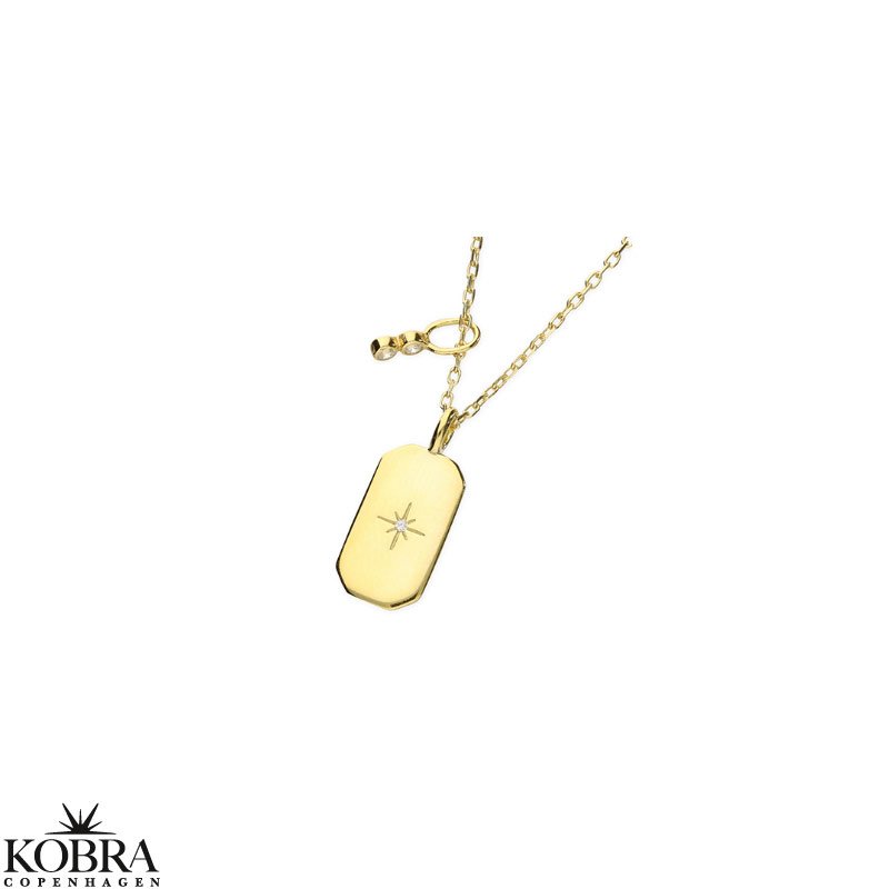 "Twinkle" guld halskde med stjerne og charm