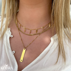 "Alliance" gold pendant with heart and engraving