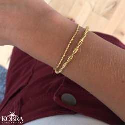 "Serena" 14 karat forgyldt armbnd med sm led