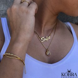 "Serena" 14 karat forgyldt armbnd med sm led