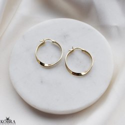 "Emilie" 18 carat gold plated hoops with a twist