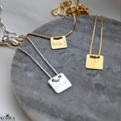 "Hey" slv halskde med personlig gravering