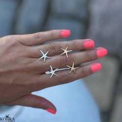 "Sea Star" slv reringe med sstjerner