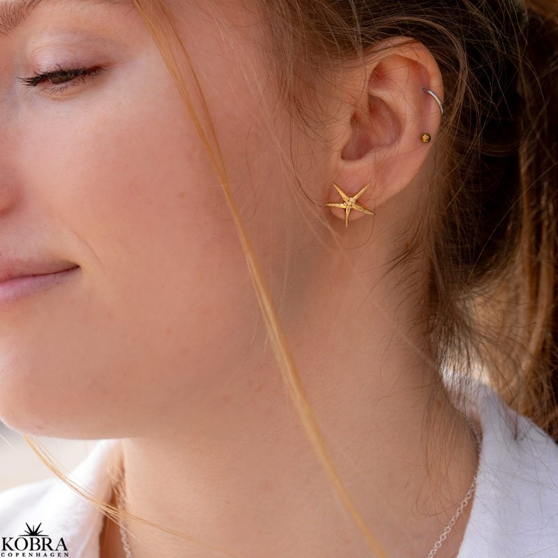 "Sea Star" guld reringe med sstjerner