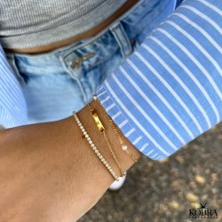 "Malia" handmade gold bracelet with small pearls