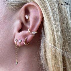 "Genie" guld earcuff med sten