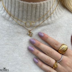 "Oslo" gold necklace with gold rings