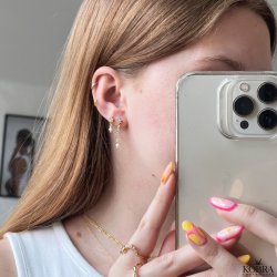 "Starla" asymmetrical gold stud earrings