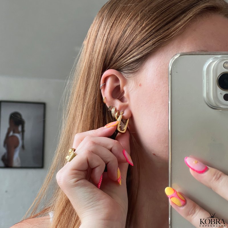 "Sadie" chunky kantede guld reringe