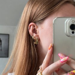 "Sadie" chunky kantede guld reringe