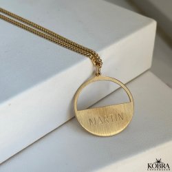 "Logan" Necklace for men with chain in gold plated incl. engraving