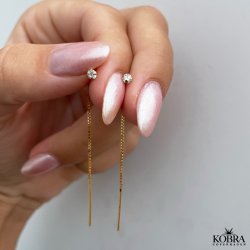 "Lisa" rehnger med hvid sten i 18 karat forgyldt