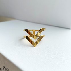 Double Lennox ring in gold