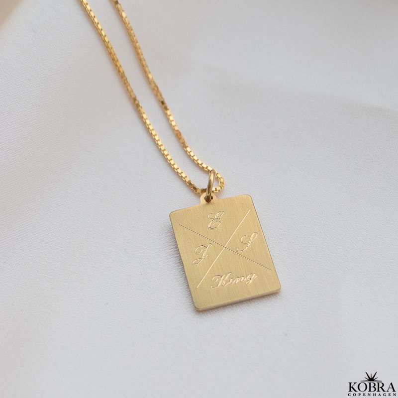 "Reign" 18 karat forgyldt halskde med gravering og venezia kde