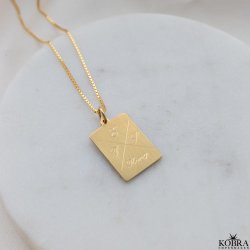 "Reign" 18 karat forgyldt halskde med gravering og venezia kde