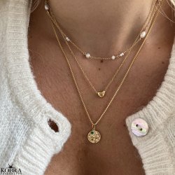 "Amalfi" guldhalskde  rundt vedhng i 18k forgyldt slv