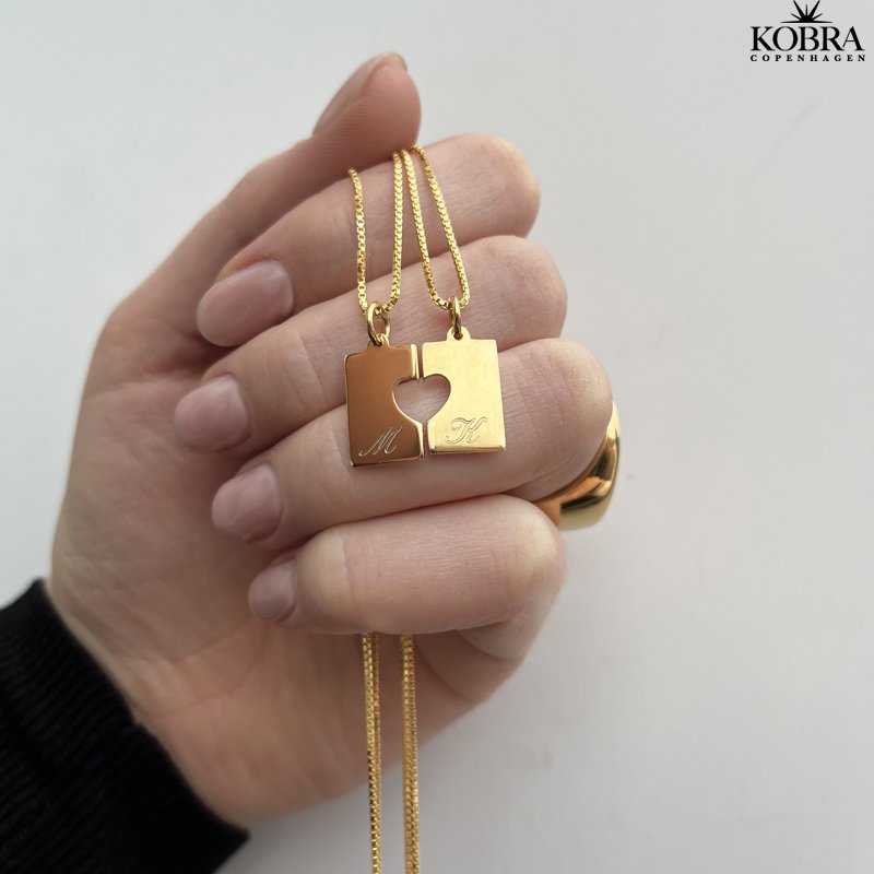 "Together forever" hjerte halskde i guld